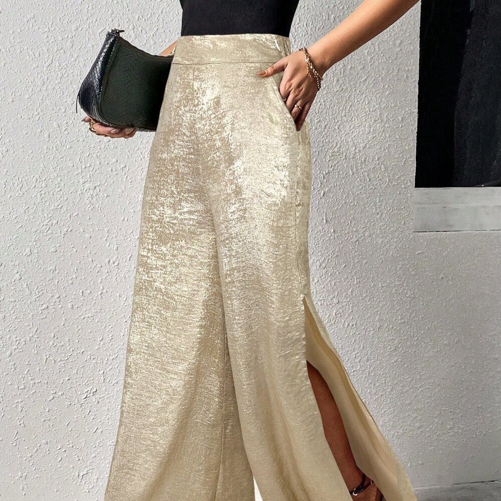 Gold Casual Women's Split-Hem Business Office Pants